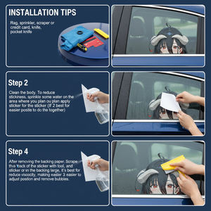 Autocollant de voiture Albedo Peeking, autocollant imperméable sur le thème de l'anime <span class=keywords><strong>Overlord</strong></span>, <span class=keywords><strong>personnage</strong></span> de fille démon mignonne pour la décoration de voiture, camion, SUV, fenêtre, pare-chocs - Product Image 5