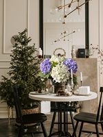 Bunga Hydrangea Sentuhan Asli Warna Ungu, Bunga Buatan Boho Hydrangea Lateks yang Terlihat Asli dengan Tangkai Panjang untuk Dekorasi Natal Dalam Ruangan