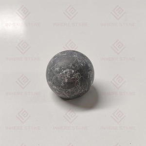Yüksek kalite toptan doğal yeni tasarım Modern el sanatları katı gri taş topu topuzu mermer dolap kulpu çeker - Product Image 4