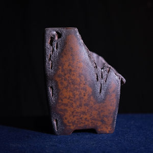 Handmade Square Purple <b>Clay</b> Bonsai <b>Pot</b> Wood Fired Creative Antique Style Planter - Product Image 2