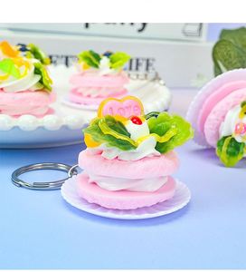 Cake Keychains for Women Men Girls DIY Material 3D Cute Cartoon Food <b>Key</b> <b>Chain</b> - Product Image 6