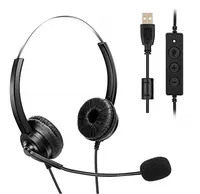 Fones de ouvido inalambricos para reuniões de negócios, alta qualidade, 3.5mm, usb, central de chamadas, headset, auriculares