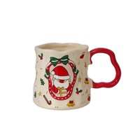 Tasses à café en céramique écologiques de style dessin animé haut de gamme, cuillère, compatibles lave-vaisselle et micro-ondes, logo personnalisé, emballage en boîte couleur