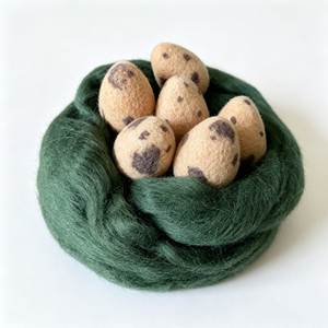 Boules de feutre en laine à <span class=keywords><strong>pois</strong></span>, feutre fait main style naturel frais, texture réaliste, ornements décoratifs rustiques élégants - Product Image 2