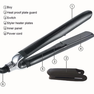 Tóc Salon thiết bị điện áp kép nhãn hiệu riêng tóc ép tóc đen OEM phẳng sắt với LCD hiển thị - Product Image 2
