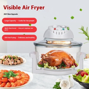 Freidora de aire multifuncional de vidrio, horno eléctrico sin aceite, con diseño de onda de luz <span class=keywords><strong>visual</strong></span>, para patatas fritas, hogar - Product Image 1