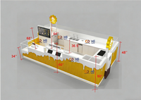 Vitrine de magasin personnalisée avec éclairage LED, kiosque à salades, kiosque à boissons, design de magasin de jus, kiosque à bubble tea, kiosque à glaces, café