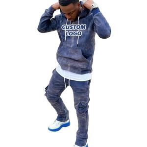 Conjunto de Sudadera y Pantalones Anchos de Chándal para Hombre, Estilo Vintage Tie Dye, de Alto Gramaje, con Efecto Apilado y Personalizado - Product Image 1