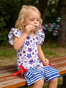 Body con Mangas con Volantes y Estampado Personalizado, Pantalones con Volantes, Conjunto para el 4 de Julio, Body con Volantes para Bebé Niña - Product Image 6