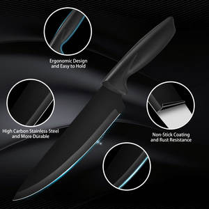 Juego de Cuchillos de Cocina con Bloque Organizador de Madera, Cuchillo de Cocina de Acero Inoxidable con Alto Contenido de Carbono, Cuchillos de Cocina con Mangos Ergonómicos - Product Image 6