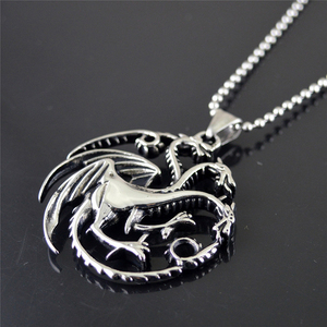 Colgante de hielo y fuego GTT07 <span class=keywords><strong>Targaryen</strong></span> juego titanio acero joyería tronos hueco <span class=keywords><strong>Targaryen</strong></span> familia emblema colgante - Product Image 6