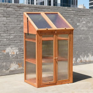 Serre moderne en <span class=keywords><strong>bois</strong></span> de sapin traité thermiquement et écologique - Facile à assembler, imperméable, certifiée FSC, pour jardin de plantes quatre saisons - Product Image 2