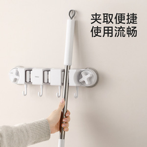 Beans Wall Mounted Mop <b>Clip</b> 8 In Suction Cup <b>Hook</b> For Bathroom Space Saving - Product Image 2