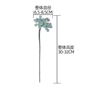 กิ่งผลไม้มงคลประดิษฐ์ CallaFloral สีฟ้าเขียวชมพูเขียว โฟมตกแต่งภายในบ้าน กิ่งเดี่ยว รุ่น PJ1122 - Product Image 4