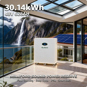 Batterie au lithium 48V 628Ah 30kWh pour systèmes de panneaux solaires, sur pied avec roues - Product Image 6