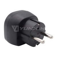 Adaptateur Schuko vers prise britannique type F vers G YD-71SA 16A 250V avec obturateur de sécurité enfant CE BS8546 PC+Cuivre Noir/Blanc