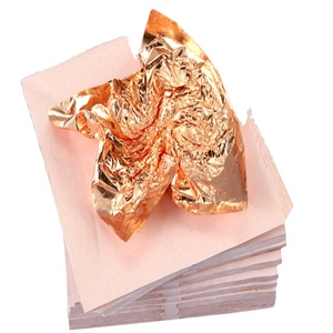 1000 piezas/caja 14*14cm Hojas de <span class=keywords><strong>Cobre</strong></span> Puro, Lámina de <span class=keywords><strong>Cobre</strong></span> para Dorar, Decoración del Hogar, Pintura con Lámina, Hoja de Oro Sintética - Product Image 5