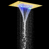 Dqont — mitigeur de douche en or brossé, douche de luxe, LED, 3 couleurs changeantes, salle de bains, cascade multifonctionnelle