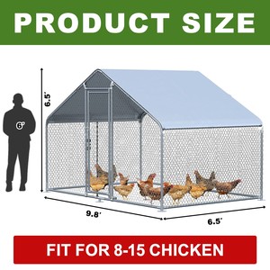 Gallinero Espacioso de Acero Galvanizado con Barras Altas para Descansar y Bandejas Deslizantes para la Reproducción, Diseño Duradero para la Cría de Gallinas Ponedoras - Product Image 4