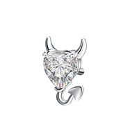 INS Halloween argent placage bijoux mignon dessin animé Zircon petit diable boucles d'oreilles pour les femmes