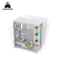 AntarcChill White Full Tower Panoramic Gaming Case Dual Chamber 360mm AIO E-ATX ATX MATX ITX USB 3.0