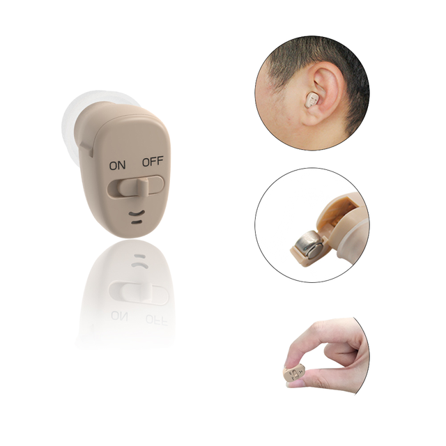 ITE Analog Mini Medical Grade Hearing Aids for Elderly Deaf Seniors with Noise Reduction & Eco-Friendly Design