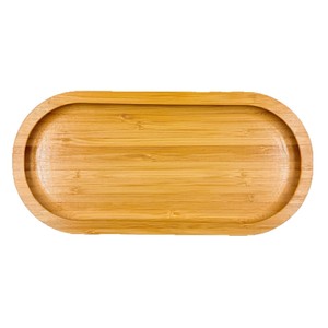 Plateau de service en bambou 24x11.5x2cm, motif boisé, pour fruits, collations, thé, café, utilisation sur table - Product Image 1