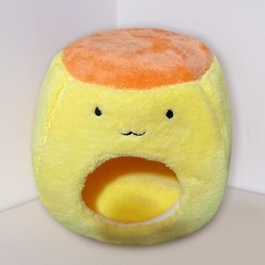 Cartoon Round Pet Bed Yellow <b>Plush</b> <b>Cat</b> Bed Warm Winter Soft Washable For <b>Cats</b> - Product Image 2