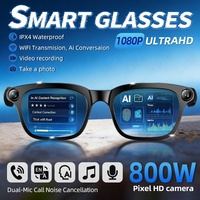 Nouvelles lunettes intelligentes transfrontalières M08AI avec caméra 8MP, enregistrement vidéo, capture photo, enregistrement vocal, traduction, lecture de musique et écran tactile