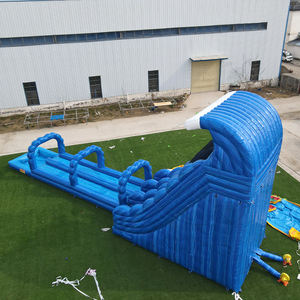 Tobogán Acuático Inflable de Tres Carriles con Toboganes Paralelos de Competición y Dos Piscinas de Chapoteo para Competiciones al Aire Libre y Eventos de Verano - Product Image 5