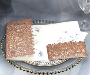 Offre Spéciale or oignon papier fête de <span class=keywords><strong>mariage</strong></span> carte de voeux creux <span class=keywords><strong>dentelle</strong></span> Invitation Style européen carte de voeux personnalisée en gros - Product Image 3