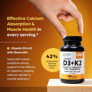 Complément de Vitamine D3 K2 5000 UI en Capsules – Soutien Immunitaire Sain avec Zinc, Quercétine et Magnésium – Capsules de Vitamine D3 K2 - Product Image 3