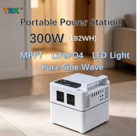 Station d'alimentation portable MPPT 300W 192Wh LiFePO4 à onde sinusoïdale pure avec lumière LED, générateur extérieur OEM