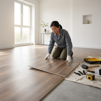 SPC Vinyl-Bodenbelag Feuerfester Wasserdichter Vinyl-Plankenbelag für Gewerbliche Gastronomie