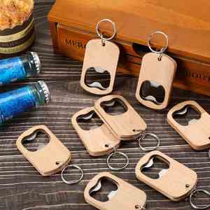 Wooden Keychain Bottle Opener Blanks Unfinished Engraving Bulk for Wedding Birthday Party Favors DIY Promotion Gift Supplies - Product Image 3