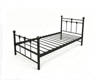 Lit simple en métal sur mesure pour enfants et adultes, cadre de lit double XL en fer forgé