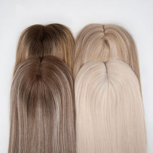 Expédition Rapide 6*7 Mono Topper en Cheveux Humains Vierges Bruts Européens T2-6/18 Mono Topper Base Soie Lisse En Stock - Product Image 4