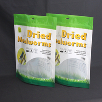 Vente en gros 1 kg Vers de farine lyophilisés Aliment pour animaux Nourriture pour poulets Sachet Doypack avec fenêtre Emballage avec dispositifs de sécurité Sacs en plastique