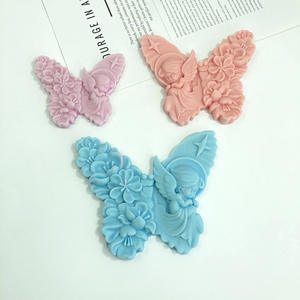 Fleur <span class=keywords><strong>Ange</strong></span> Bougie Parfumée Moule 2D Fleur <span class=keywords><strong>Ange</strong></span> diffuseur Pierre Goutte En Plastique Décoration Plâtre Silicone Moule - Product Image 2