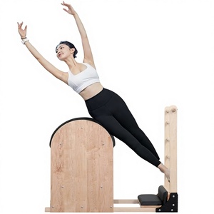 Baril d'escalade Pilates multifonctionnel en <span class=keywords><strong>bois</strong></span> d'érable, écologique, durable et réglable, pour l'entraînement de renforcement du tronc en studio - Product Image 1