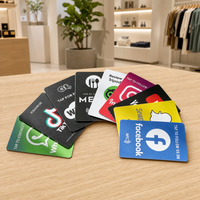 Support de carte de visite NFC NTAG215 étanche en PVC sans contact avec code QR, carte WhatsApp personnalisée pour réseaux sociaux, idéal pour hôtels