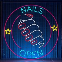 Enseigne au néon personnalisée LED, salon de coiffure, ongles, enseigne lumineuse au néon, salon de beauté, magasin, bar, fournitures pour fêtes, enseigne au néon LED, logo personnalisé