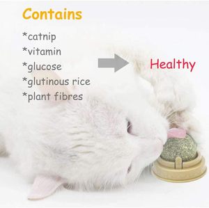 Pelotas Giratorias Interactivas con Catnip - Juguetes para Gatos para Eliminar Bolas de Pelo y Limpiar los Dientes para Gatitos - Product Image 3