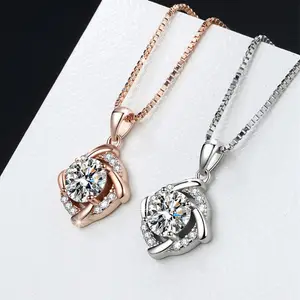 Moissanite Vrouwen Hanger Windmolen Een Karaat Mode S925 Sterling Zilveren Ketting Verlovingsgeschenk Voor Dames