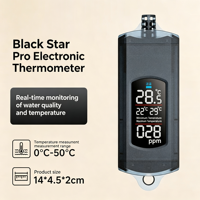 Thermomètre LED externe adhésif pour aquarium, écran LCD ultra-clair, lecture instantanée pour aquarium d'eau douce, marine, nano, de bureau