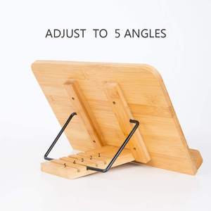 Hot Sales Adjustable <strong>Cookbook</strong> Stand Bamboo Book Holder Reading Rest Book Stand for Family Friend <strong>Student</strong> - Product Image 2