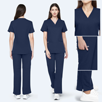 Tenues chirurgicales personnalisées en tissu sergé extensible, respirant et antibactérien pour médecins, infirmières et personnel hospitalier – Modèle V