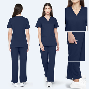 Uniformes Quirúrgicos Personalizados de Fábrica, Antibacterianos, Transpirables, de Tela Twill Elástica, para Doctores, Enfermeras y Personal Hospitalario - Product Image 1