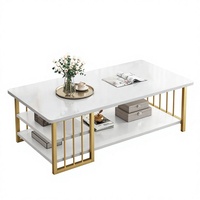 Table basse et meuble TV combinés en marbre et pierre pour salon, style moderne