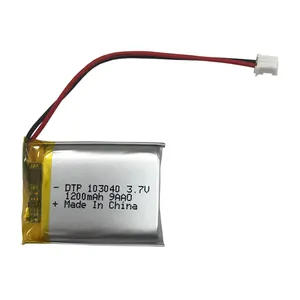 工厂dtp 103040锂离子聚合物电池3.7v 1200毫安时脂肪电池，具有KC UL认证